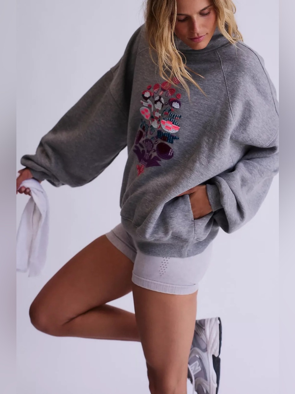 free people movement On Your Mark Logo Mock Neck Pullover